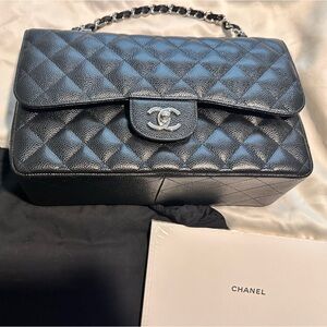 NOT FOR SALE. Chanel Classic Jumbo Double Flap Black Quilted Caviar Bag